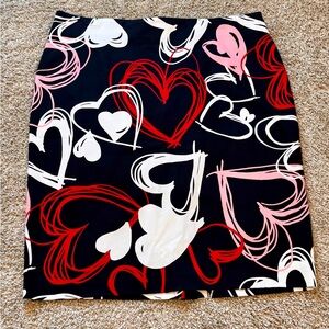 New York & Co Heart Midi Pencil Skirt Size 10
